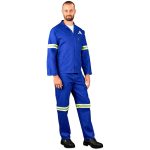 Technician 100% Cotton Conti Suit - Reflective Arms, Legs & Back - Yellow Tape - Image 3
