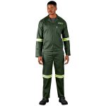 Acid Resistant Polycotton Conti Suit - Reflective Arm, Legs & Back - Yellow Tape - Image 5