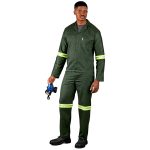 Acid Resistant Polycotton Conti Suit - Reflective Arm, Legs & Back - Yellow Tape - Image 3