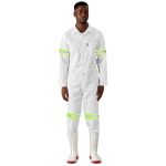 Safety Polycotton Boiler Suit - Reflective Arms Legs & Back - Yellow Tape - Image 5