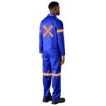 Safety Polycotton Boiler Suit - Reflective Arms Legs & Back - Orange Tape - Image 4