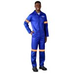 Safety Polycotton Boiler Suit - Reflective Arms Legs & Back - Orange Tape - Image 6