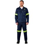 Cast Premium 100% Cotton Denim Jacket - Reflective Arms - Yellow Tape - Image 5