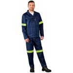 Cast Premium 100% Cotton Denim Jacket - Reflective Arms - Yellow Tape - Image 4