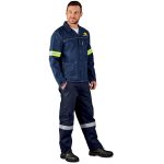 Cast Premium 100% Cotton Denim Jacket - Reflective Arms - Yellow Tape - Image 3