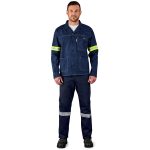 Cast Premium 100% Cotton Denim Jacket - Reflective Arms - Yellow Tape - Image 8