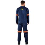 Cast Premium 100% Cotton Denim Jacket - Reflective Arms - Orange Tape - Image 4