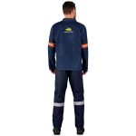 Cast Premium 100% Cotton Denim Jacket - Reflective Arms - Orange Tape - Image 2