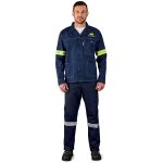 Cast Premium 100% Cotton Denim Jacket - Reflective Arms & Back - Yellow Tape - Image 7