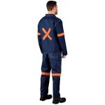 Cast Premium 100% Cotton Denim Jacket - Reflective Arms & Back - Orange Tape - Image 6