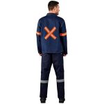 Cast Premium 100% Cotton Denim Jacket - Reflective Arms & Back - Orange Tape - Image 5