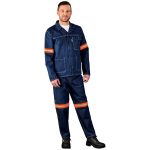 Cast Premium 100% Cotton Denim Pants - Reflective Legs - Orange Tape - Image 3