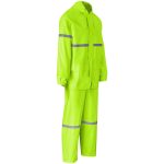 Outdoor Hi-Viz Reflective Polyester/PVC Rainsuit - Lime - Image 4
