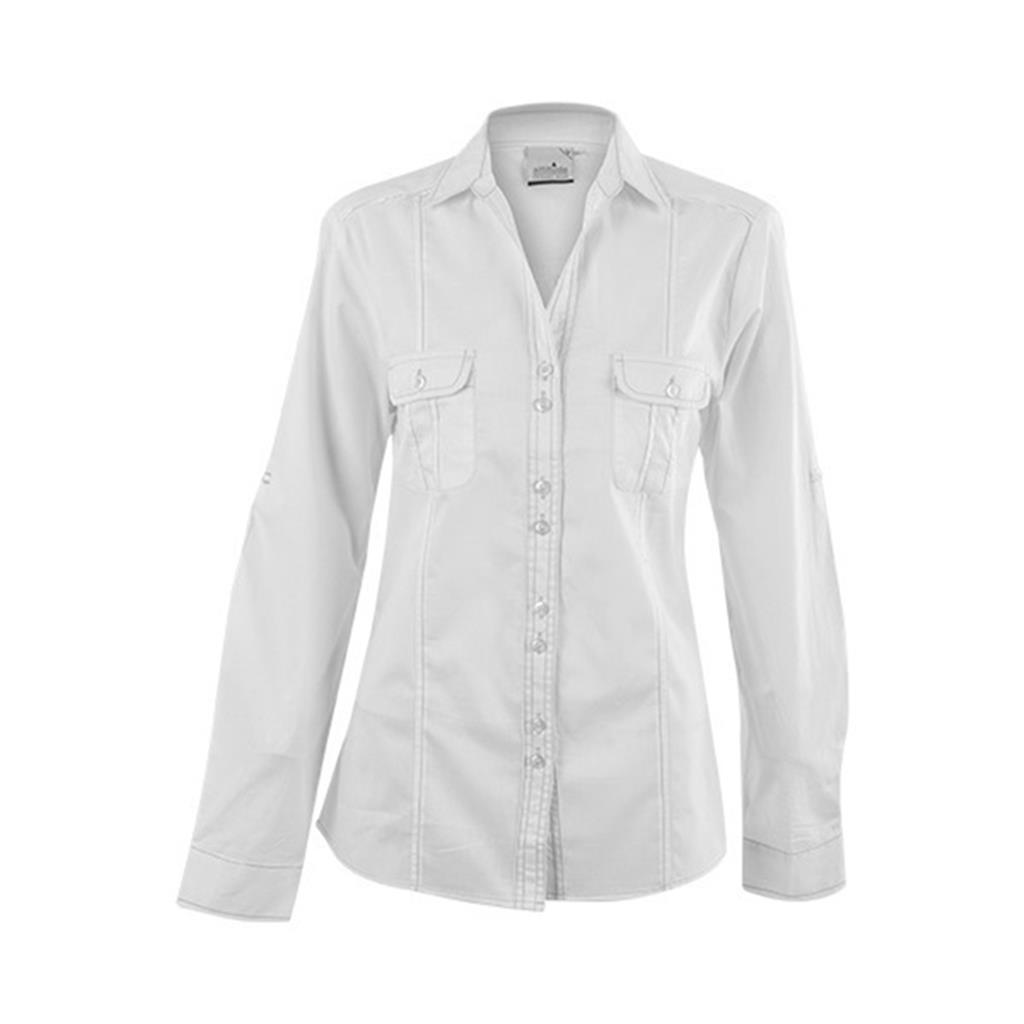 Ladies Long Sleeve Inyala Shirt - Off White Ladies Long Sleeve Inyala Shirt - Off White - Image 1