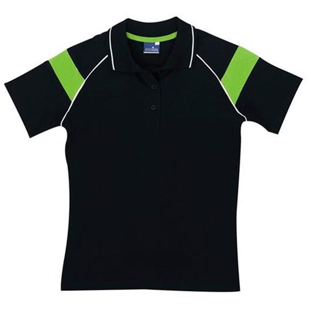 Ladies Score Golf Shirt - Black Lime Ladies Score Golf Shirt - Black Lime - Image 1