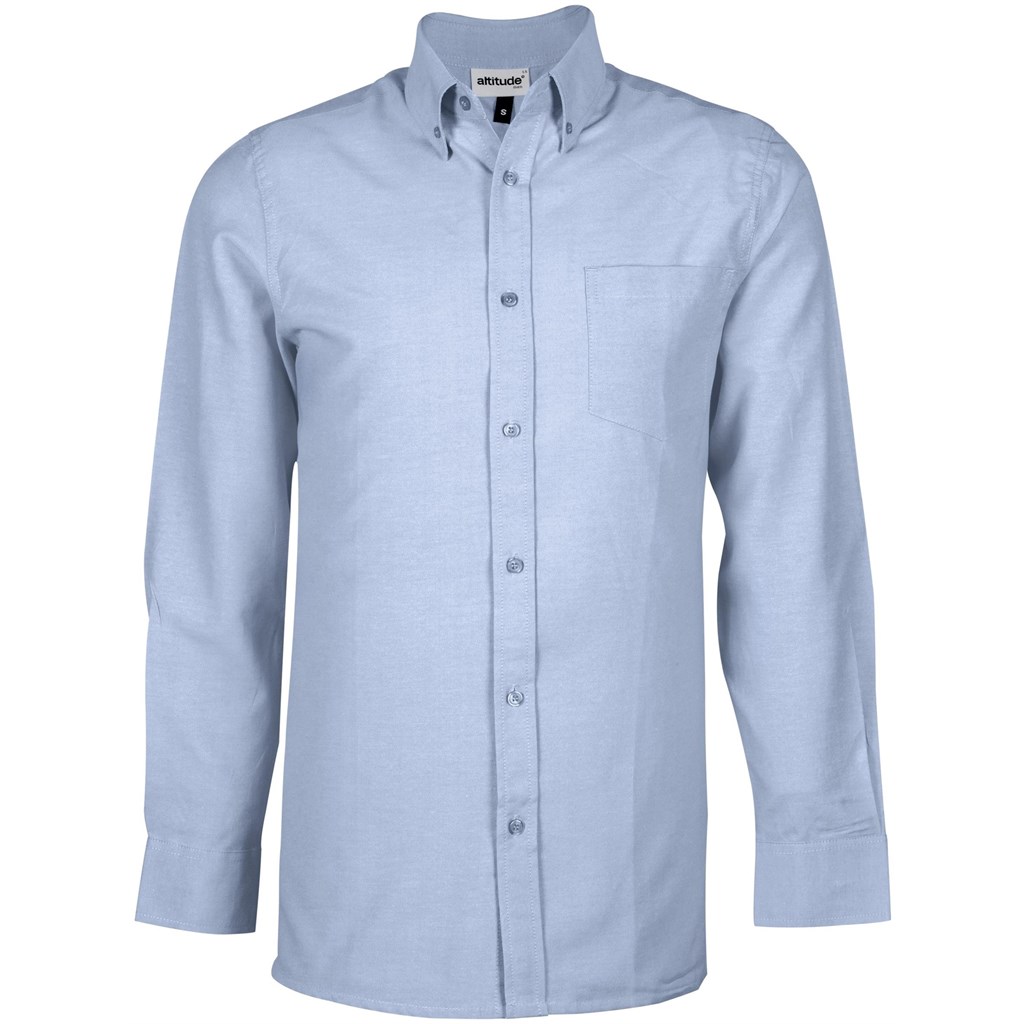 Mens Long Sleeve Oxford Shirt - Light Blue Mens Long Sleeve Oxford Shirt - Light Blue - Image 1