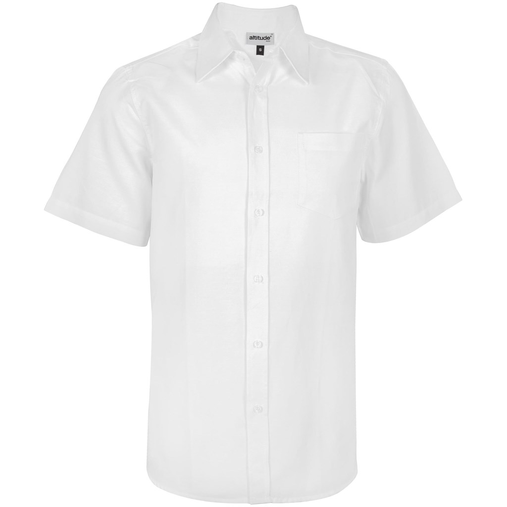 Mens Short Sleeve Oxford Shirt - White Mens Short Sleeve Oxford Shirt - White - Image 1