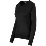 Ladies Long Sleeve Peru V-Neck Jersey - Black - Image 3