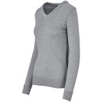 Ladies Long Sleeve Peru V-Neck Jersey - Grey - Image 2