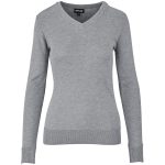 Ladies Long Sleeve Peru V-Neck Jersey - Grey