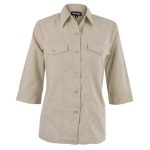 Ladies 3/4 Sleeve Sally Casual Shirt - Stone