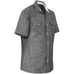Mens Short Sleeve Windsor Shirt - Grey - Image 2