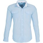 Mens Long Sleeve Windsor Shirt - Light Blue