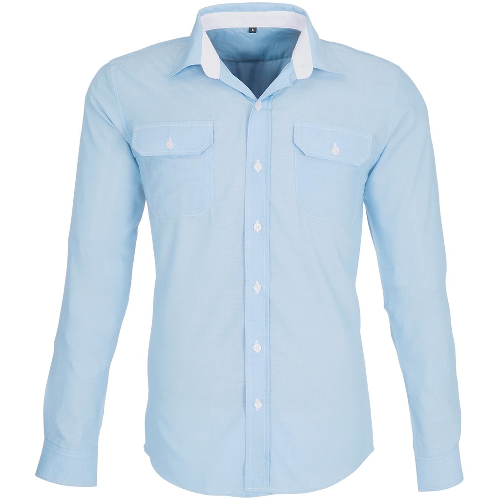 Mens Long Sleeve Windsor Shirt - Light Blue Mens Long Sleeve Windsor Shirt - Light Blue - Image 1