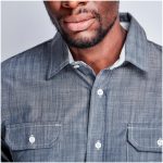 Mens Long Sleeve Windsor Shirt - Navy - Image 4