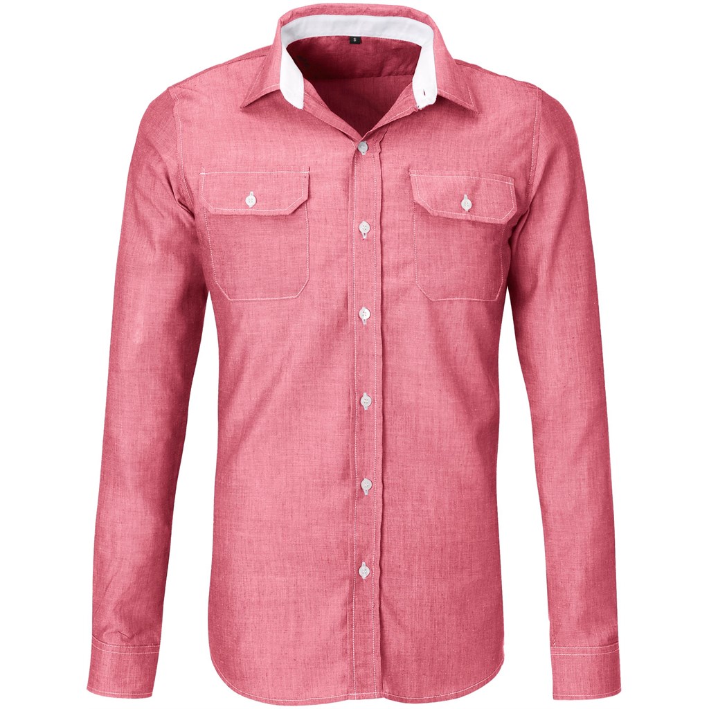 Mens Long Sleeve Windsor Shirt - Red Mens Long Sleeve Windsor Shirt - Red - Image 1