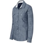 Ladies Long Sleeve Windsor Shirt - Navy - Image 2