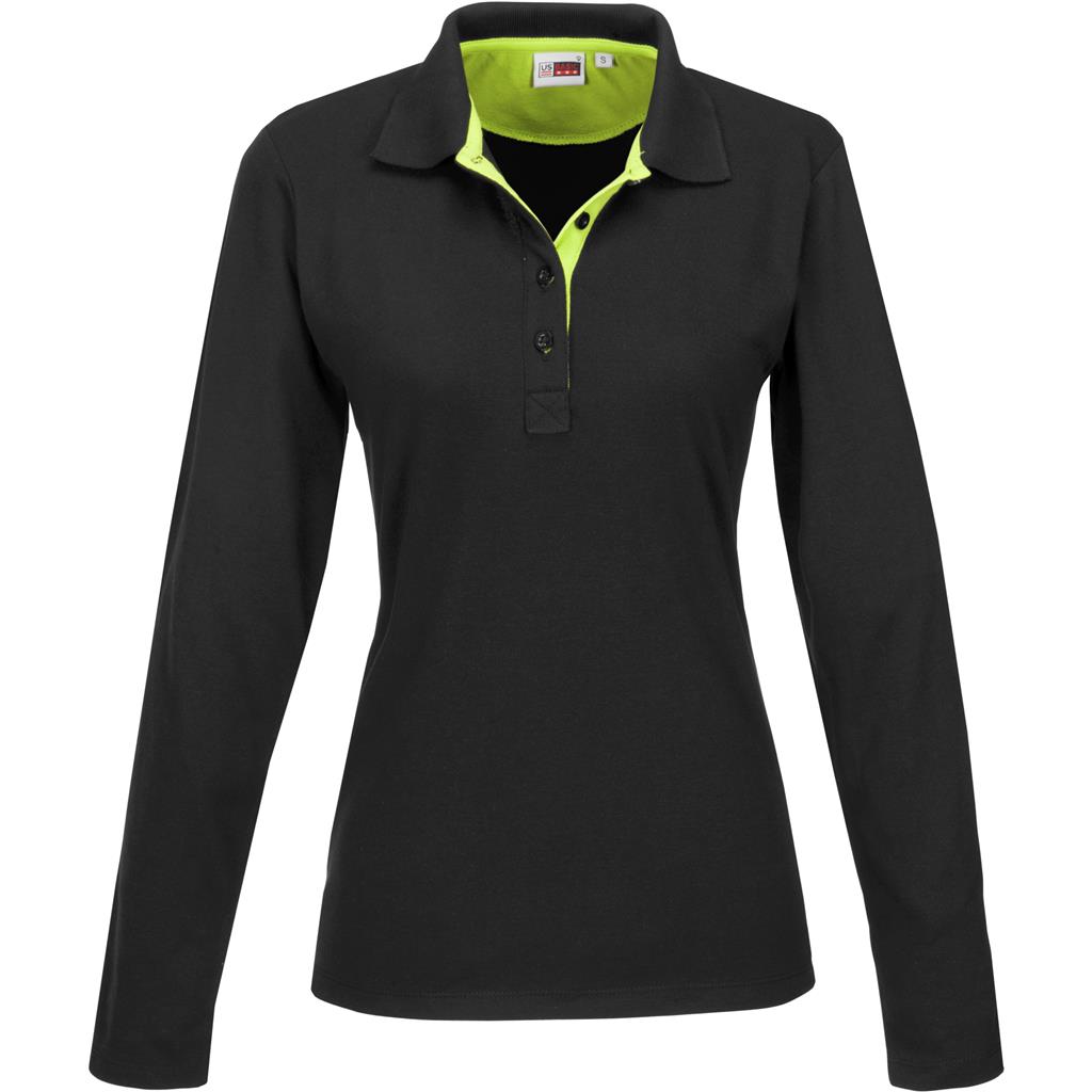 Ladies Long Sleeve Solo Golf Shirt - Lime Ladies Long Sleeve Solo Golf Shirt - Lime - Image 1