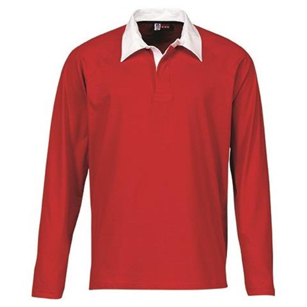 Mens Long Sleeve Brisbane Golf Shirt - Red Mens Long Sleeve Brisbane Golf Shirt - Red - Image 1