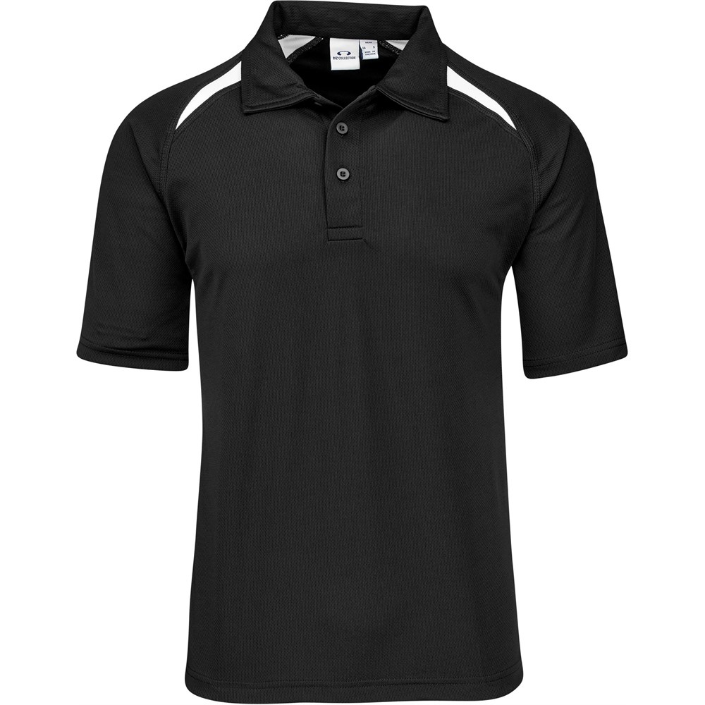 Mens Splice Golf Shirt - Black White Mens Splice Golf Shirt - Black White - Image 1