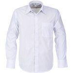 Mens Long Sleeve Manhattan Striped Shirt - White Navy