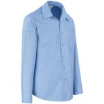 Mens Long Sleeve Micro Check Shirt - Light Blue - Image 2
