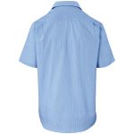 Mens Short Sleeve Micro Check Shirt - Light Blue - Image 2