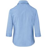 Ladies 3/4 Sleeve Micro Check Shirt - Light Blue - Image 2