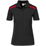 Ladies United Golf Shirt - Black Red - Image 3