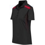 Ladies United Golf Shirt - Black Red - Image 2