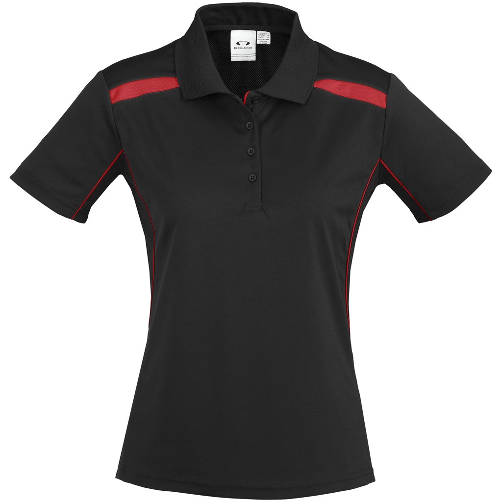 Ladies United Golf Shirt - Black Red Ladies United Golf Shirt - Black Red - Image 1