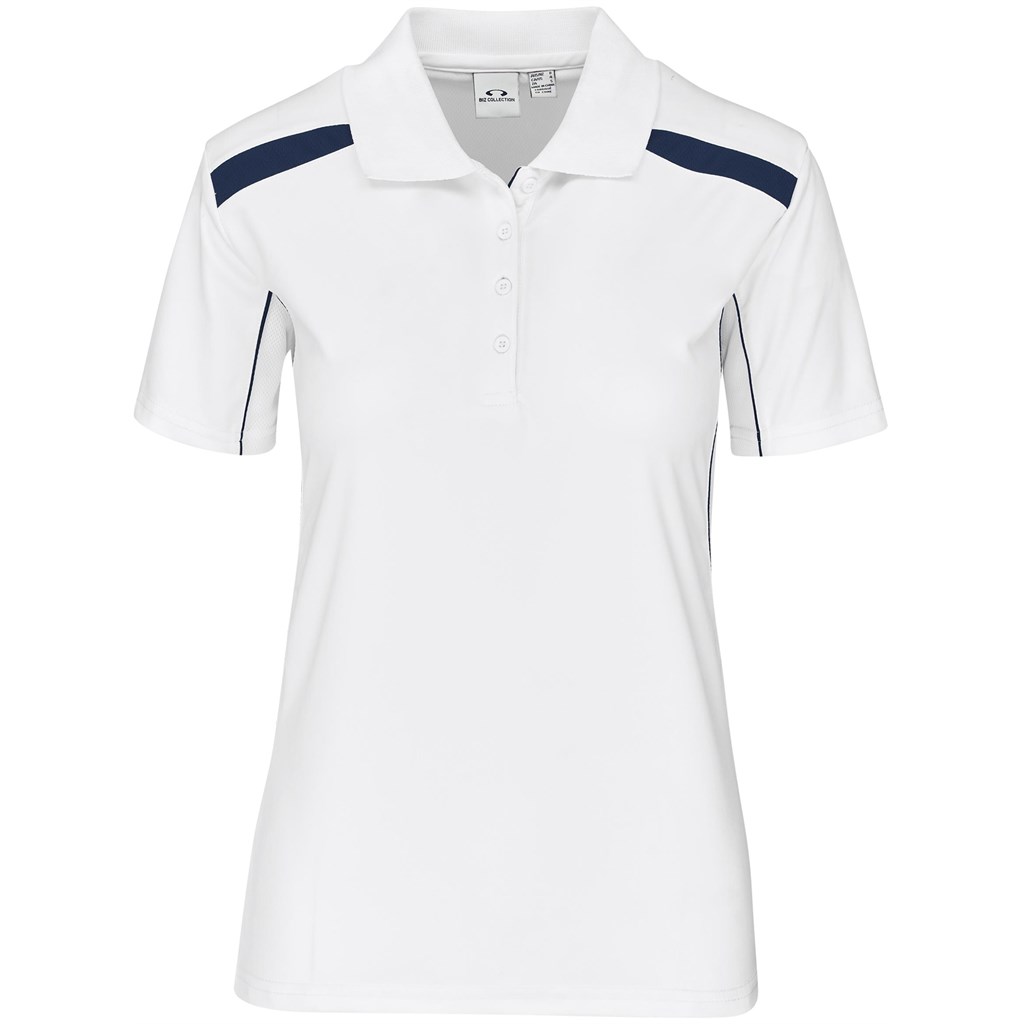 Ladies United Golf Shirt - White Navy Ladies United Golf Shirt - White Navy - Image 1
