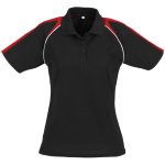 Ladies Triton Golf Shirt - Black Red