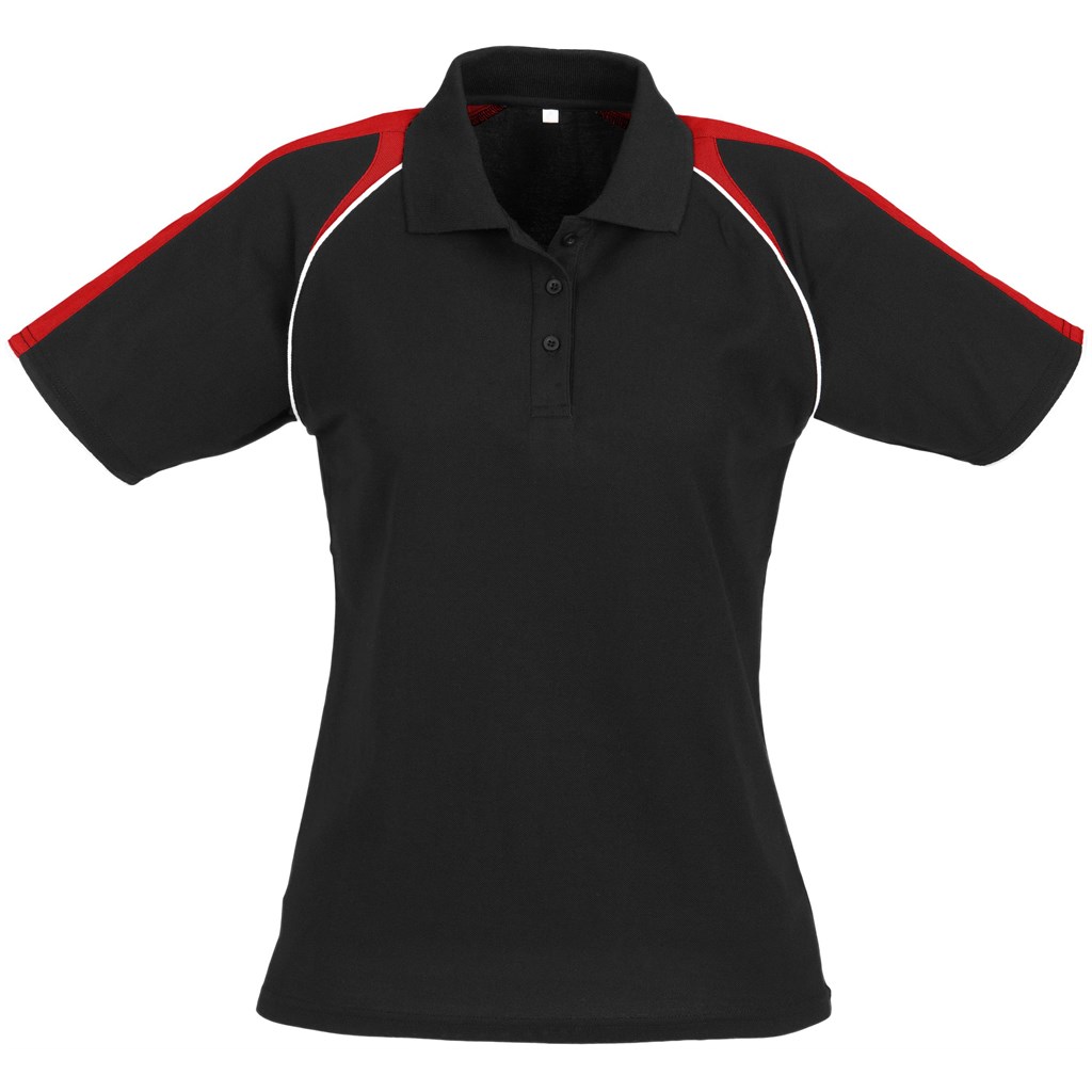 Ladies Triton Golf Shirt - Black Red Ladies Triton Golf Shirt - Black Red - Image 1