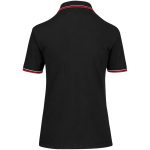 Ladies Cambridge Golf Shirt - Black Red - Image 2