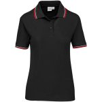 Ladies Cambridge Golf Shirt - Black Red - Image 3