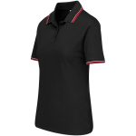 Ladies Cambridge Golf Shirt - Black Red - Image 4