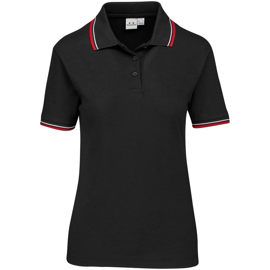 Ladies Cambridge Golf Shirt - Black Red Ladies Cambridge Golf Shirt - Black Red - Image 1