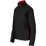 Ladies Geneva Softshell Jacket - Black Red - Image 3