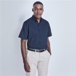 Mens Short Sleeve Brushed Cotton Twill Moderna Shirt - Image 2